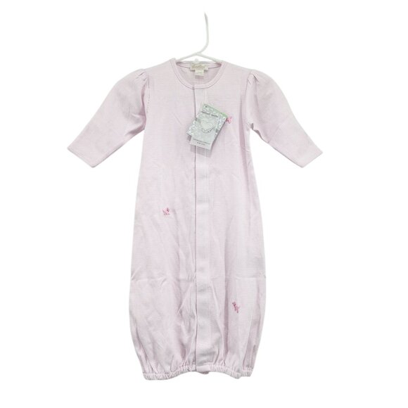 Kissy Kissy Pima Cotton Stripes Embroidered Puppy Converter Gown - SM